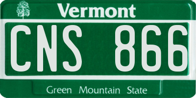VT license plate CNS866