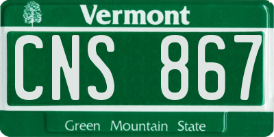 VT license plate CNS867
