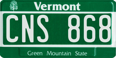 VT license plate CNS868
