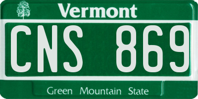 VT license plate CNS869
