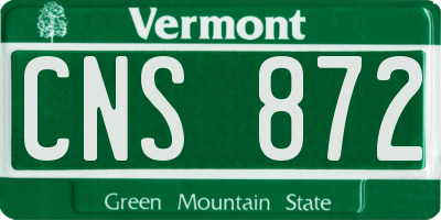 VT license plate CNS872