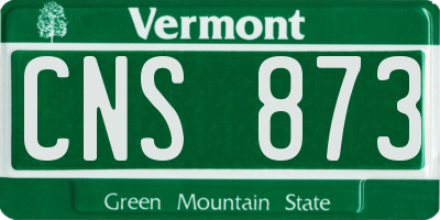 VT license plate CNS873