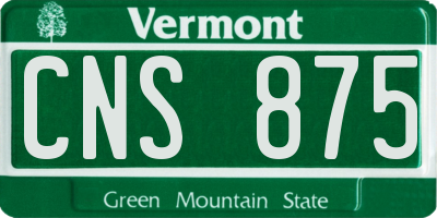 VT license plate CNS875