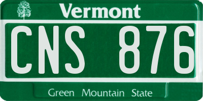 VT license plate CNS876