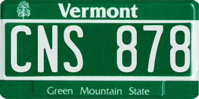 VT license plate CNS878
