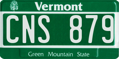 VT license plate CNS879