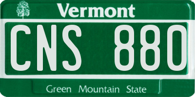 VT license plate CNS880
