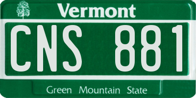 VT license plate CNS881