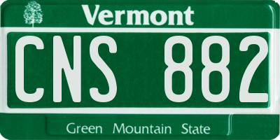 VT license plate CNS882