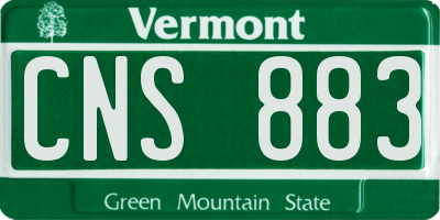 VT license plate CNS883