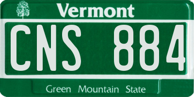 VT license plate CNS884
