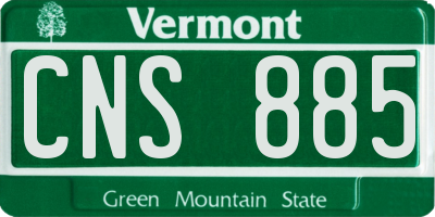 VT license plate CNS885