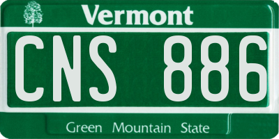VT license plate CNS886