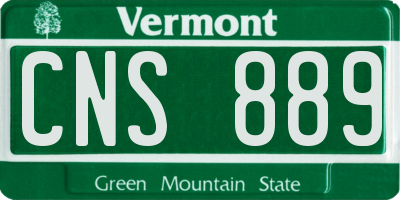 VT license plate CNS889