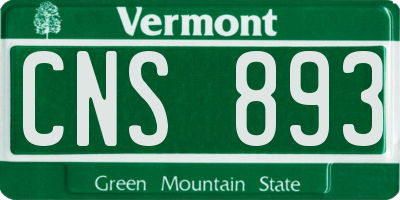 VT license plate CNS893