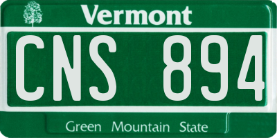 VT license plate CNS894