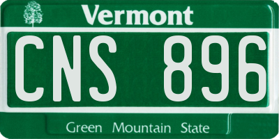 VT license plate CNS896