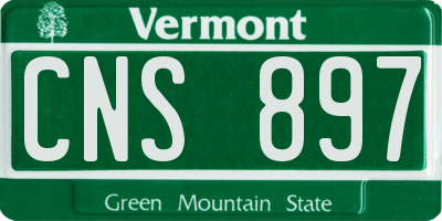 VT license plate CNS897