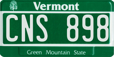 VT license plate CNS898