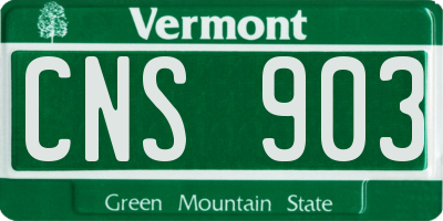 VT license plate CNS903