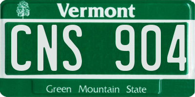 VT license plate CNS904