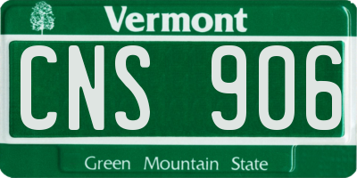 VT license plate CNS906