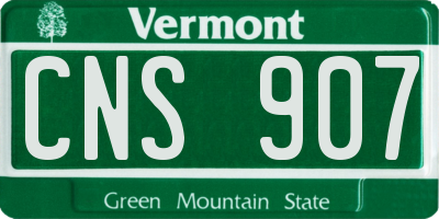 VT license plate CNS907