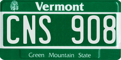 VT license plate CNS908