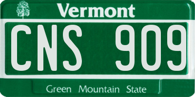 VT license plate CNS909