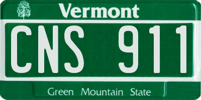 VT license plate CNS911