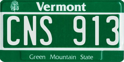 VT license plate CNS913