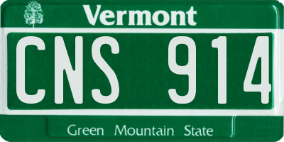 VT license plate CNS914