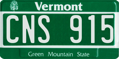 VT license plate CNS915