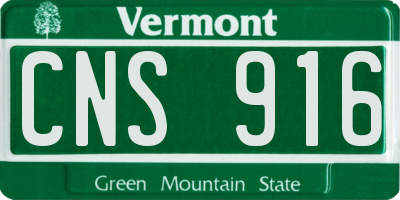 VT license plate CNS916