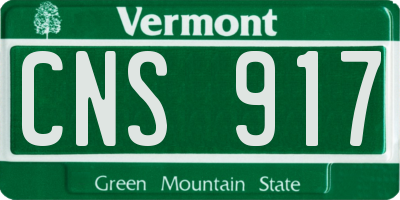 VT license plate CNS917