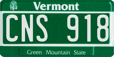 VT license plate CNS918