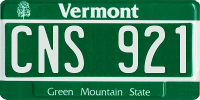 VT license plate CNS921