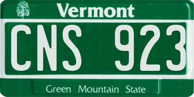 VT license plate CNS923
