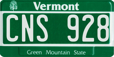 VT license plate CNS928