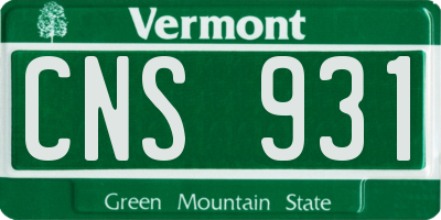 VT license plate CNS931