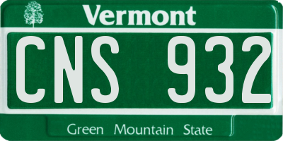 VT license plate CNS932