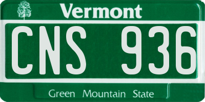 VT license plate CNS936