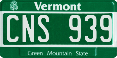 VT license plate CNS939