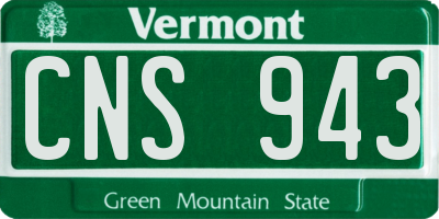 VT license plate CNS943