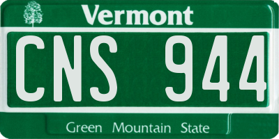 VT license plate CNS944