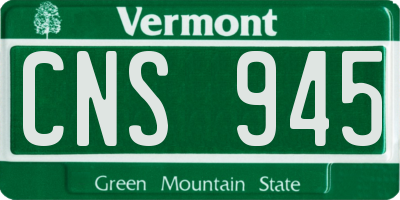 VT license plate CNS945