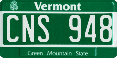 VT license plate CNS948