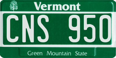 VT license plate CNS950