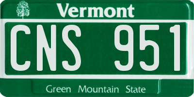 VT license plate CNS951