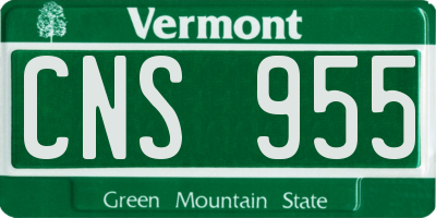 VT license plate CNS955